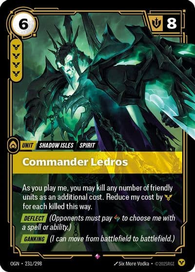 Commander Ledros Origins Riftbound card
