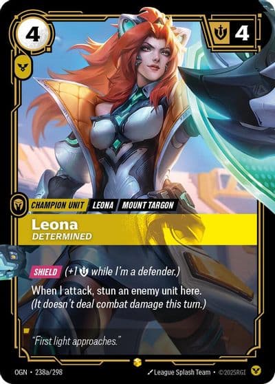 Leona Determined Alternate Art Origins Riftbound card