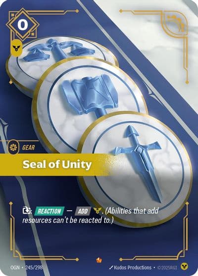 Seal of Unity Origins Riftbound card