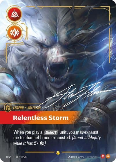 Volibear Relentless Storm Signature Origins Riftbound card