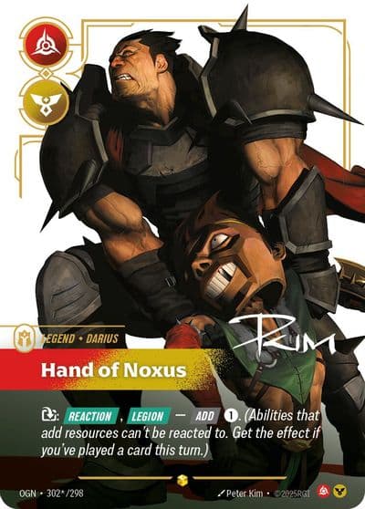 Darius Hand of Noxus Signature Origins Riftbound card
