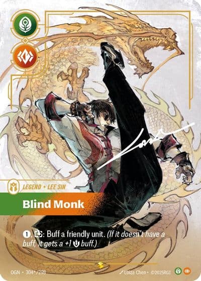 Lee Sin Blind Monk Signature Origins Riftbound card