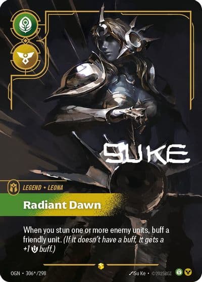 Leona Radiant Dawn Signature Origins Riftbound card
