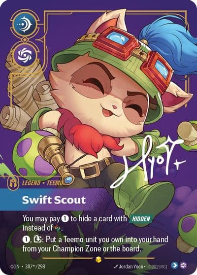 Teemo Swift Scout Signature Origins Riftbound card