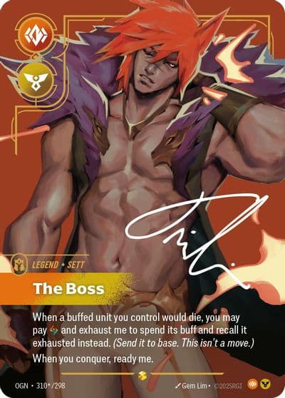Sett The Boss Signature Origins Riftbound card