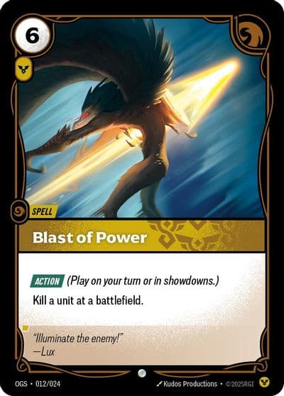 Blast of Power Origins: Proving Grounds Riftbound card
