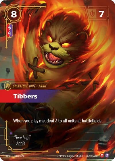 Tibbers Origins: Proving Grounds Riftbound card