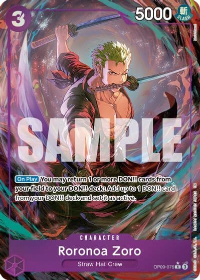 Roronoa Zoro OP09 076 Alternate Art Premium Booster -The Best- Vol. 2 One Piece card
