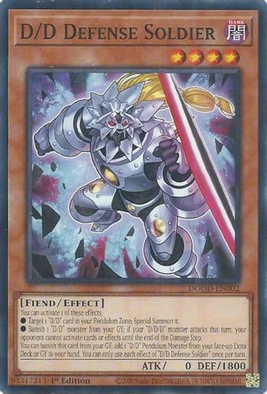 D D Defense Soldier Doom of Dimensions Yu-Gi-Oh! card