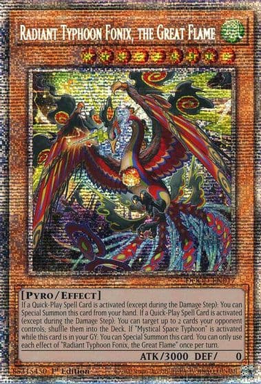 Radiant Typhoon Fonix the Great Flame Starlight Rare Doom of Dimensions Yu-Gi-Oh! card