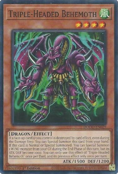 Triple Headed Behemoth Doom of Dimensions Yu-Gi-Oh! card