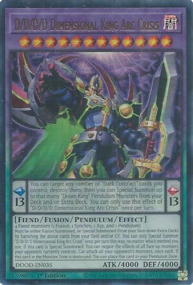 D D D D Dimensional King Arc Crisis Doom of Dimensions Yu-Gi-Oh! card