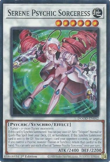 Serene Psychic Sorceress Doom of Dimensions Yu-Gi-Oh! card