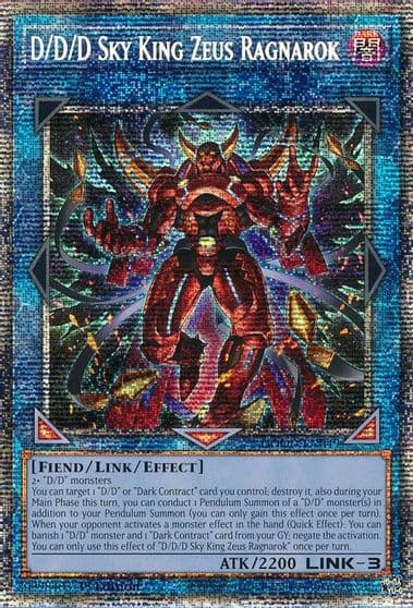 D D D Sky King Zeus Ragnarok Starlight Rare Doom of Dimensions Yu-Gi-Oh! card
