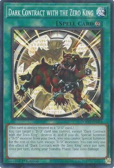 Dark Contract with the Zero King Doom of Dimensions Yu-Gi-Oh! card