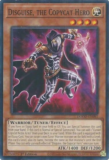 Disguise the Copycat Hero Doom of Dimensions Yu-Gi-Oh! card