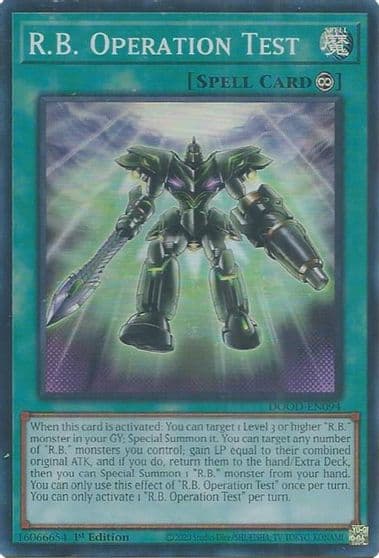 RB Operation Test Doom of Dimensions Yu-Gi-Oh! card