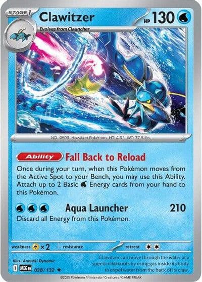 Clawitzer ME01: Mega Evolution Pokemon card