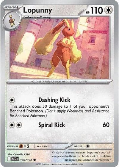 Lopunny ME01: Mega Evolution Pokemon card