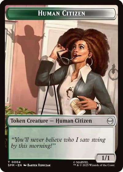 Human Citizen Treasure Double Sided Token Marvel's Spider-Man Magic card