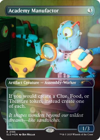 Academy Manufactor 2195 Rainbow Foil Secret Lair Drop Series Magic card