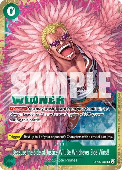 Because the Side of Justice Will Be Whichever Side Wins Winner Pack 2025 Vol 4 One Piece Promotion Cards One Piece card
