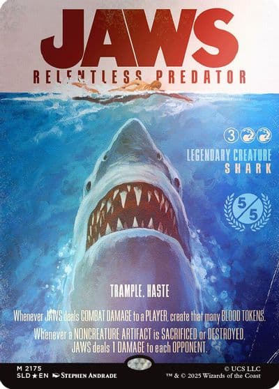 Jaws Relentless Predator Rainbow Foil Secret Lair Drop Series Magic card