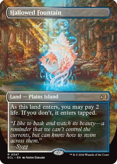 Hallowed Fountain Borderless Lorwyn Eclipsed Magic card