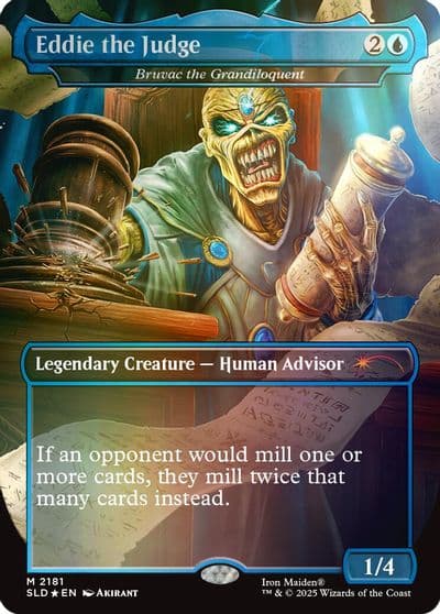Eddie the Judge Bruvac the Grandiloquent Rainbow Foil Secret Lair Drop Series Magic card
