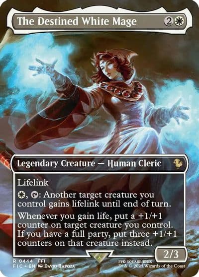 The Destined White Mage Borderless Commander: FINAL FANTASY Magic card