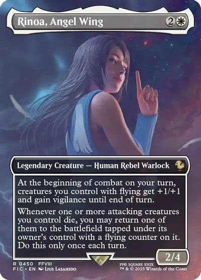 Rinoa Angel Wing Borderless Commander: FINAL FANTASY Magic card