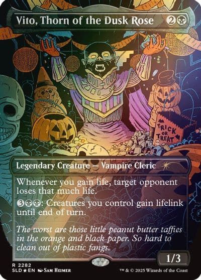 Vito Thorn of the Dusk Rose Rainbow Foil Secret Lair Drop Series Magic card