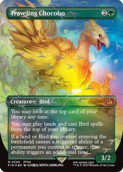Traveling Chocobo Borderless Chocobo Track Foil FINAL FANTASY Magic card