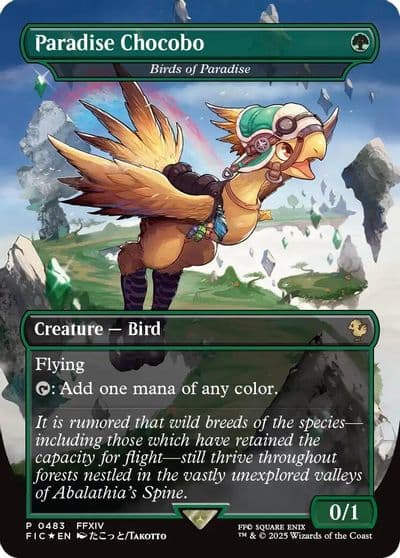 Paradise Chocobo Birds of Paradise Borderless Commander: FINAL FANTASY Magic card