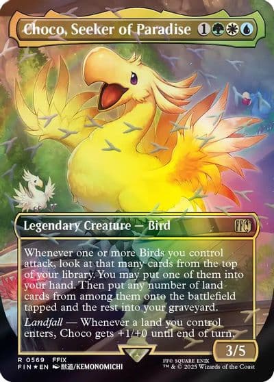 Choco Seeker of Paradise Borderless Chocobo Track Foil FINAL FANTASY Magic card