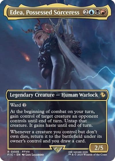 Edea Possessed Sorceress Borderless Commander: FINAL FANTASY Magic card