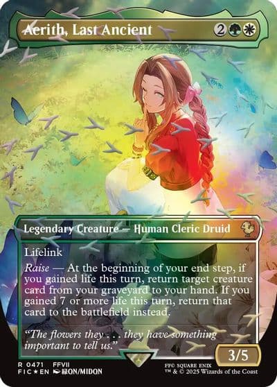 Aerith Last Ancient Borderless Chocobo Track Foil Commander: FINAL FANTASY Magic card