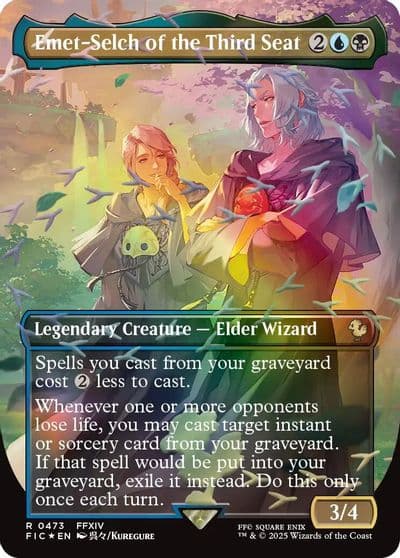 Emet Selch of the Third Seat Borderless Chocobo Track Foil Commander: FINAL FANTASY Magic card