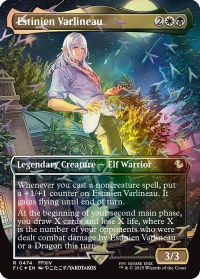 Estinien Varlineau Borderless Chocobo Track Foil Commander: FINAL FANTASY Magic card