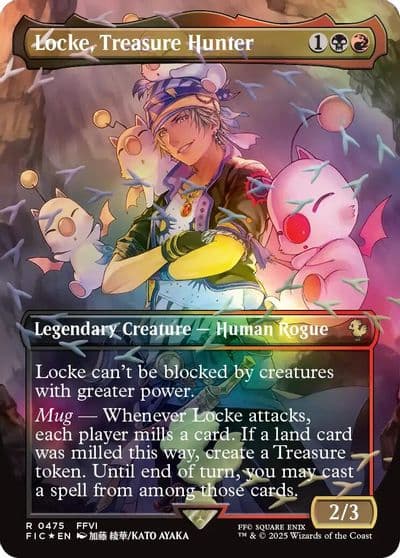 Locke Treasure Hunter Borderless Chocobo Track Foil Commander: FINAL FANTASY Magic card