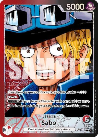 Sabo 004 Alternate Art Carrying On His Will One Piece card
