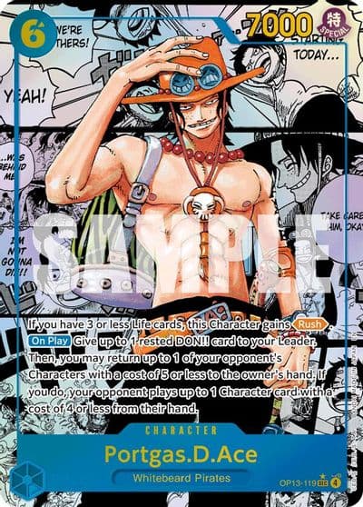 PortgasDAce 119 Super Alternate Art Carrying On His Will One Piece card
