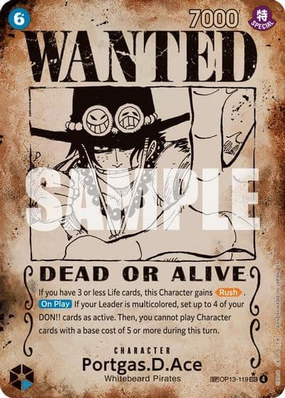 PortgasDAce 119 Wanted Poster Carrying On His Will One Piece card