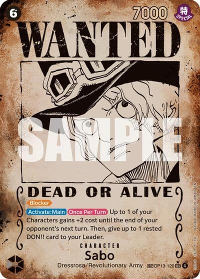 Sabo 120 Wanted Poster Carrying On His Will One Piece card