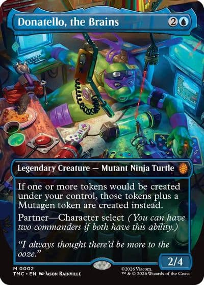 Donatello the Brains 0002 Borderless Commander: Teenage Mutant Ninja Turtles Magic card