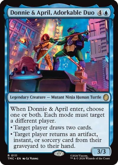Donnie and April Adorkable Duo Commander: Teenage Mutant Ninja Turtles Magic card