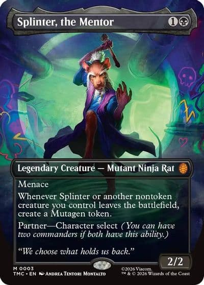 Splinter the Mentor 0003 Borderless Commander: Teenage Mutant Ninja Turtles Magic card
