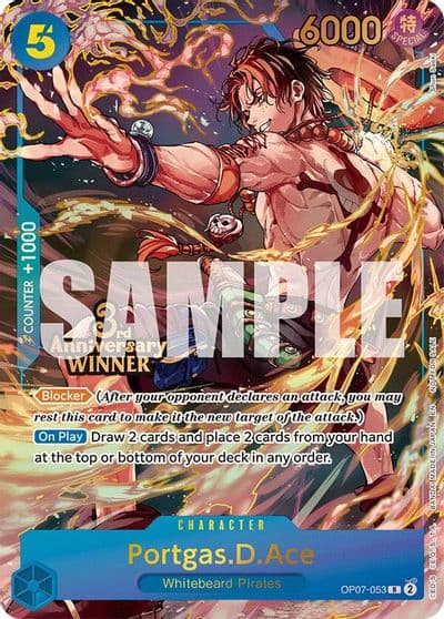 PortgasDAce OP07 053 3rd Anniversary Winner One Piece Promotion Cards One Piece card
