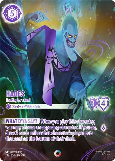 Hades Looking for a Deal Iconic Whispers in the Well Lorcana card
