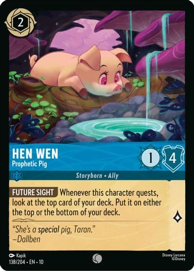 Hen Wen Prophetic Pig Whispers in the Well Lorcana card